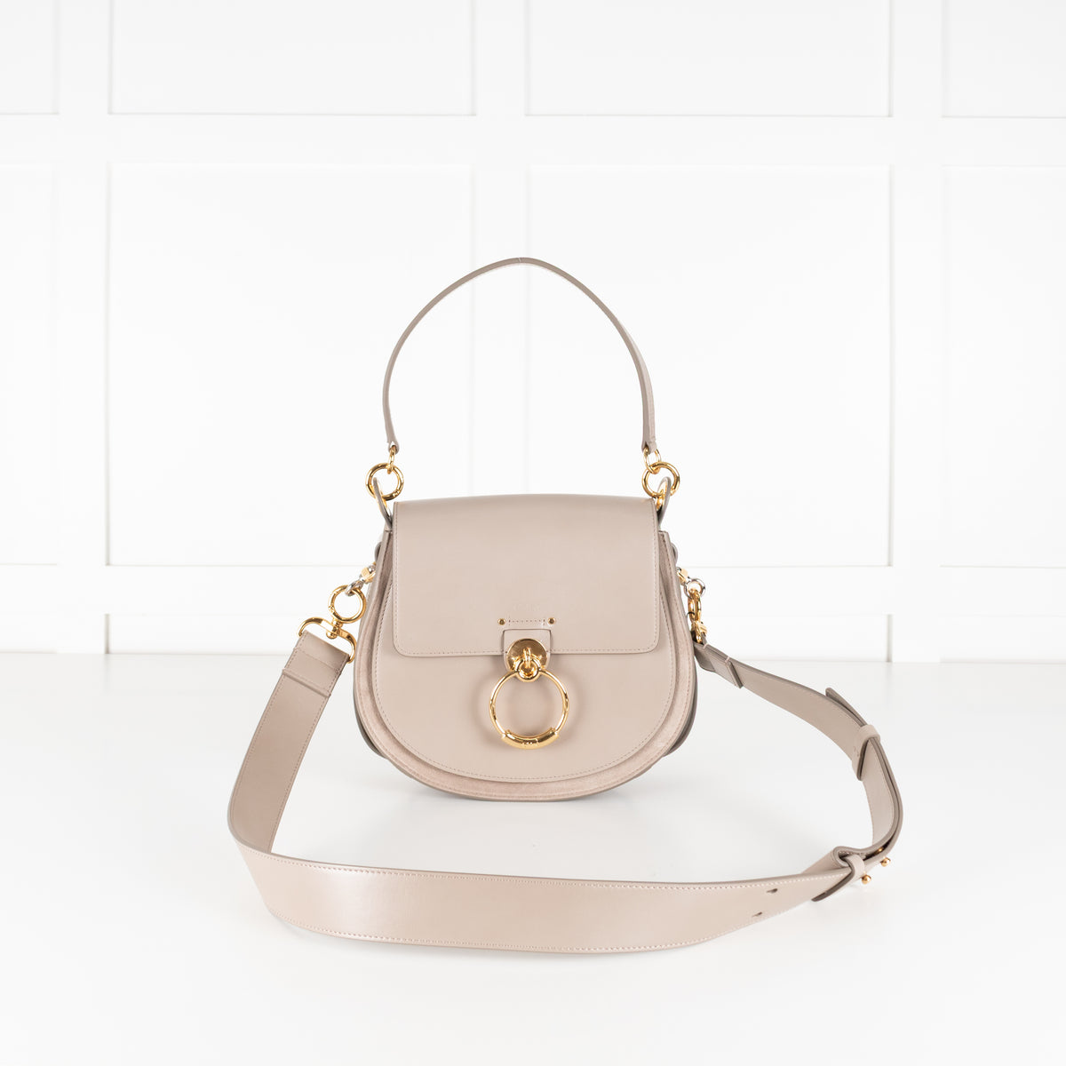 Chloé Tess Taupe Smooth Leather Bag