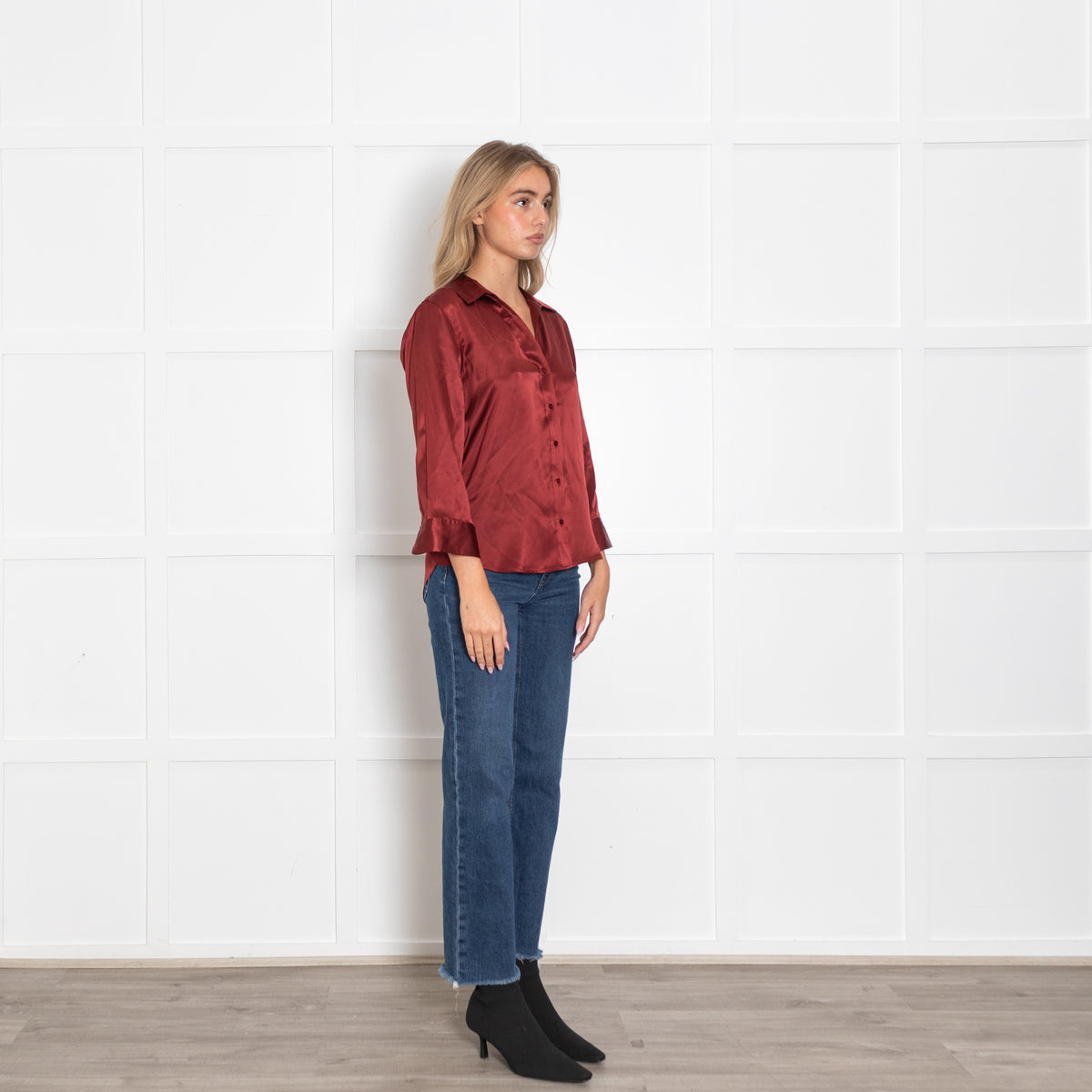 L'Agence Burnt Orange Dani Silk Shirt