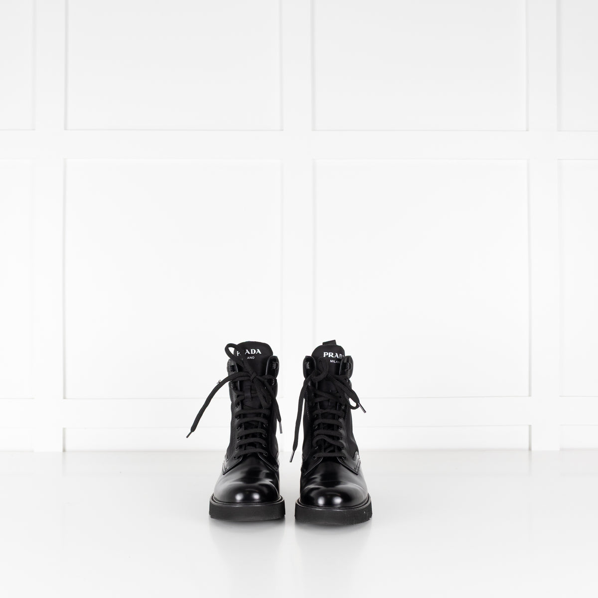 Prada Black Monolith Combat Boots