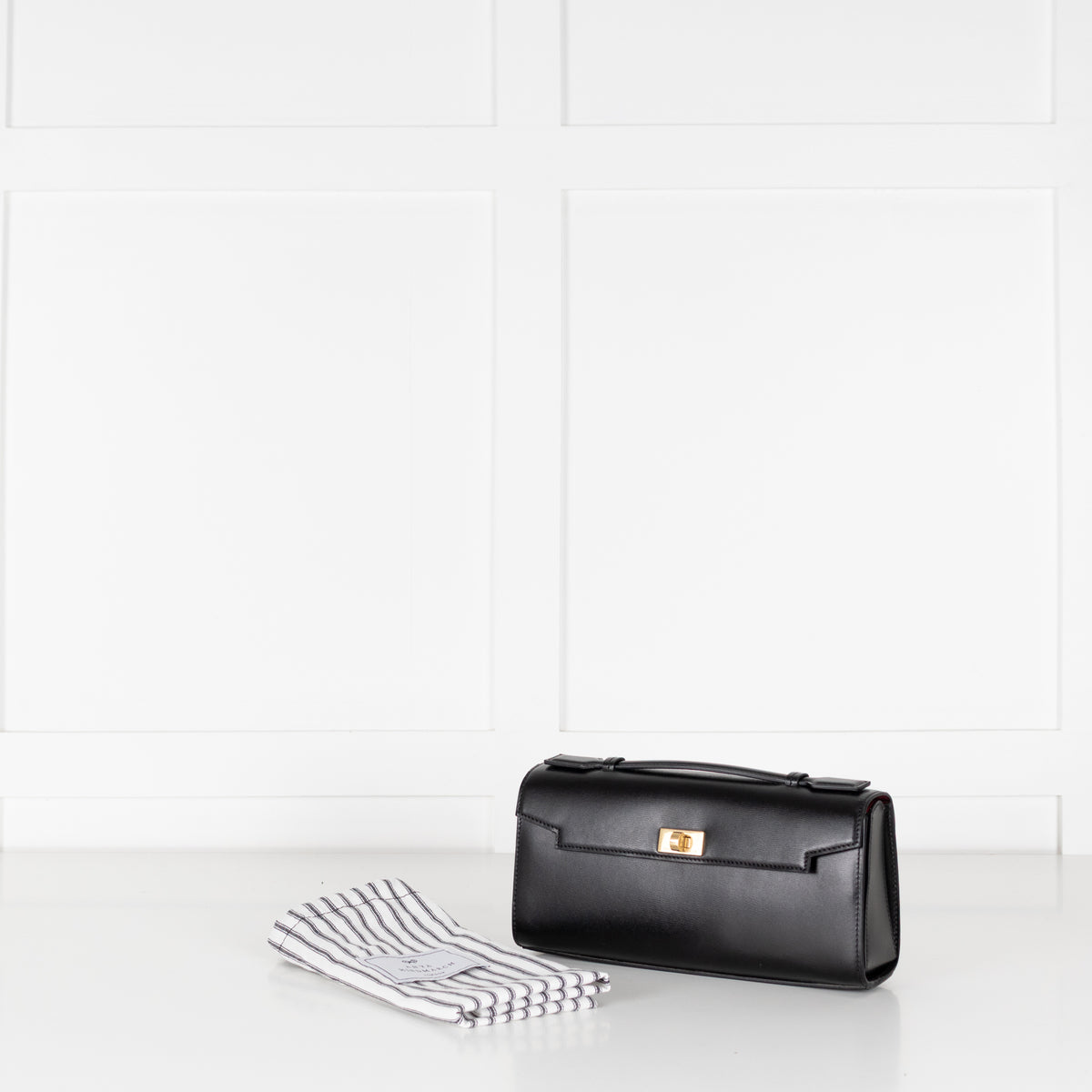 Anya Hindmarch Black Mortimer Leather Clutch