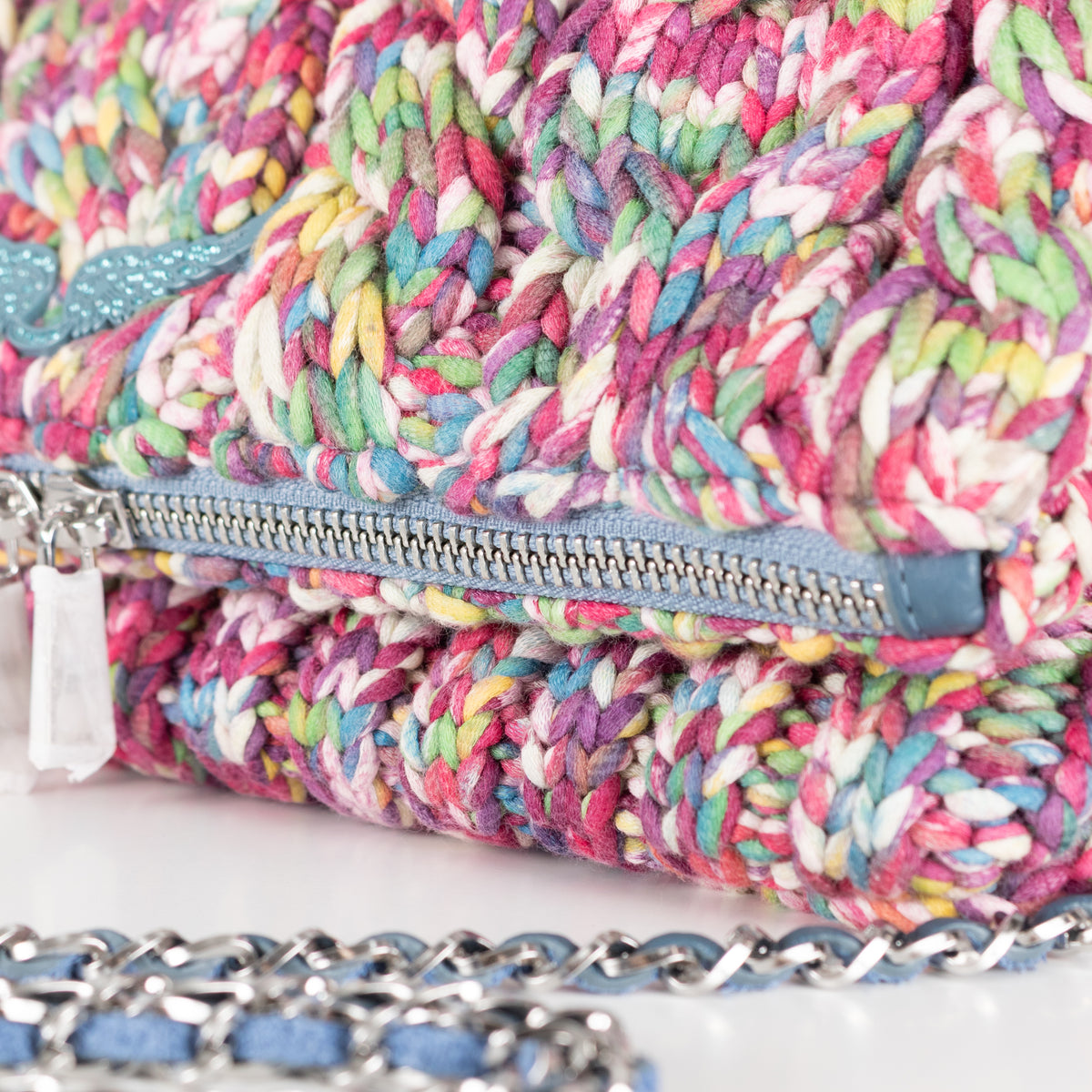 Zadig & Voltaire Preloved Rock Knitted Mix Clutch With Detachable Chain Strap