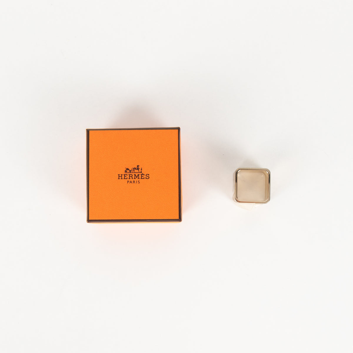 Hermès gold-tone palladium-plated scarf ring