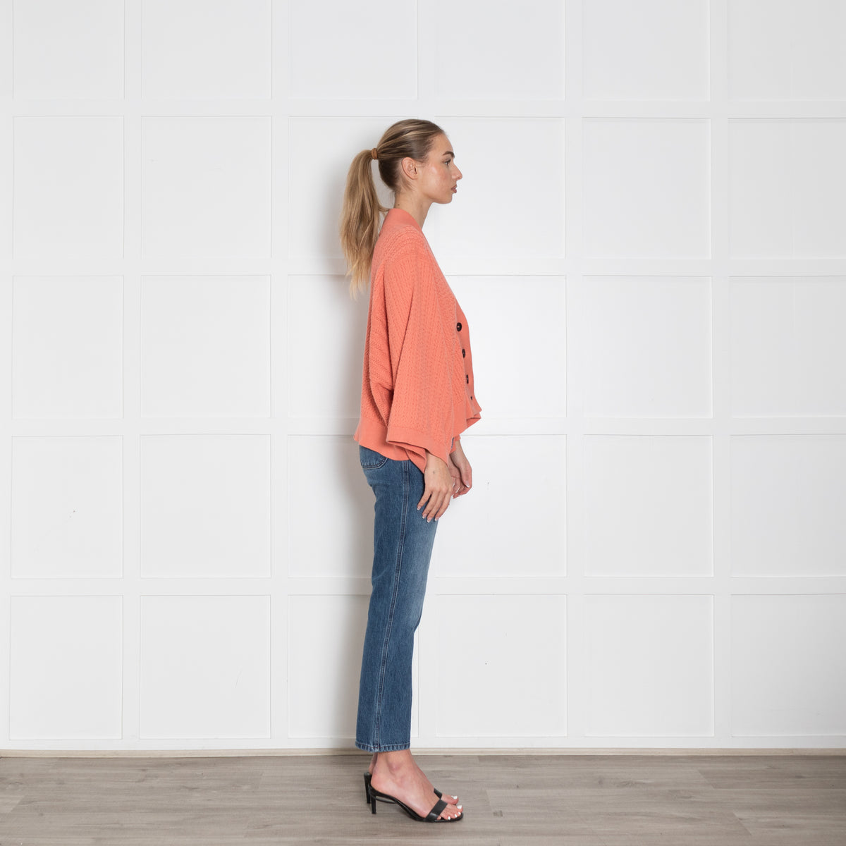 Mr Mittens Orange Cable Cotton Wide Sleeve Cardigan