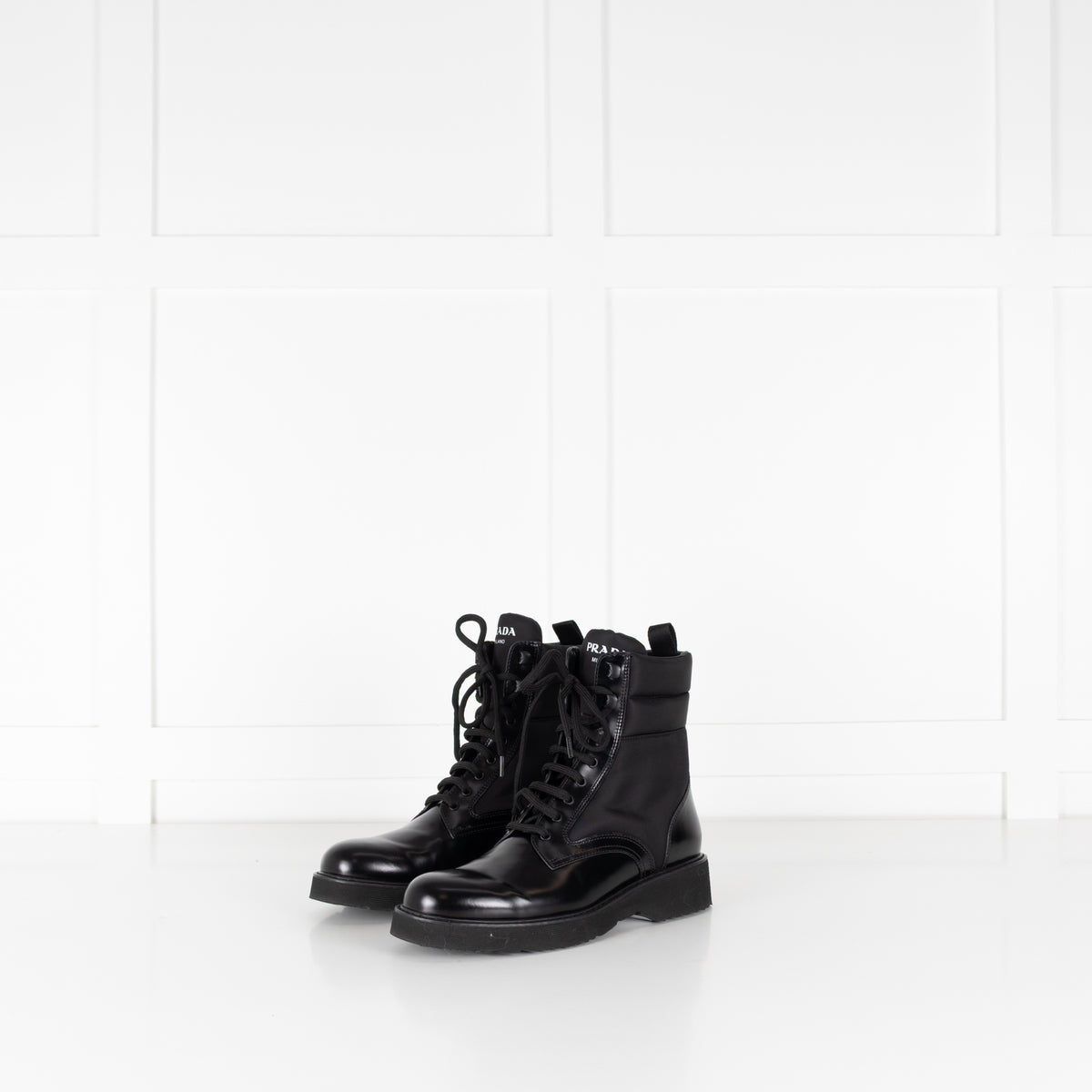 Prada Black Monolith Combat Boots