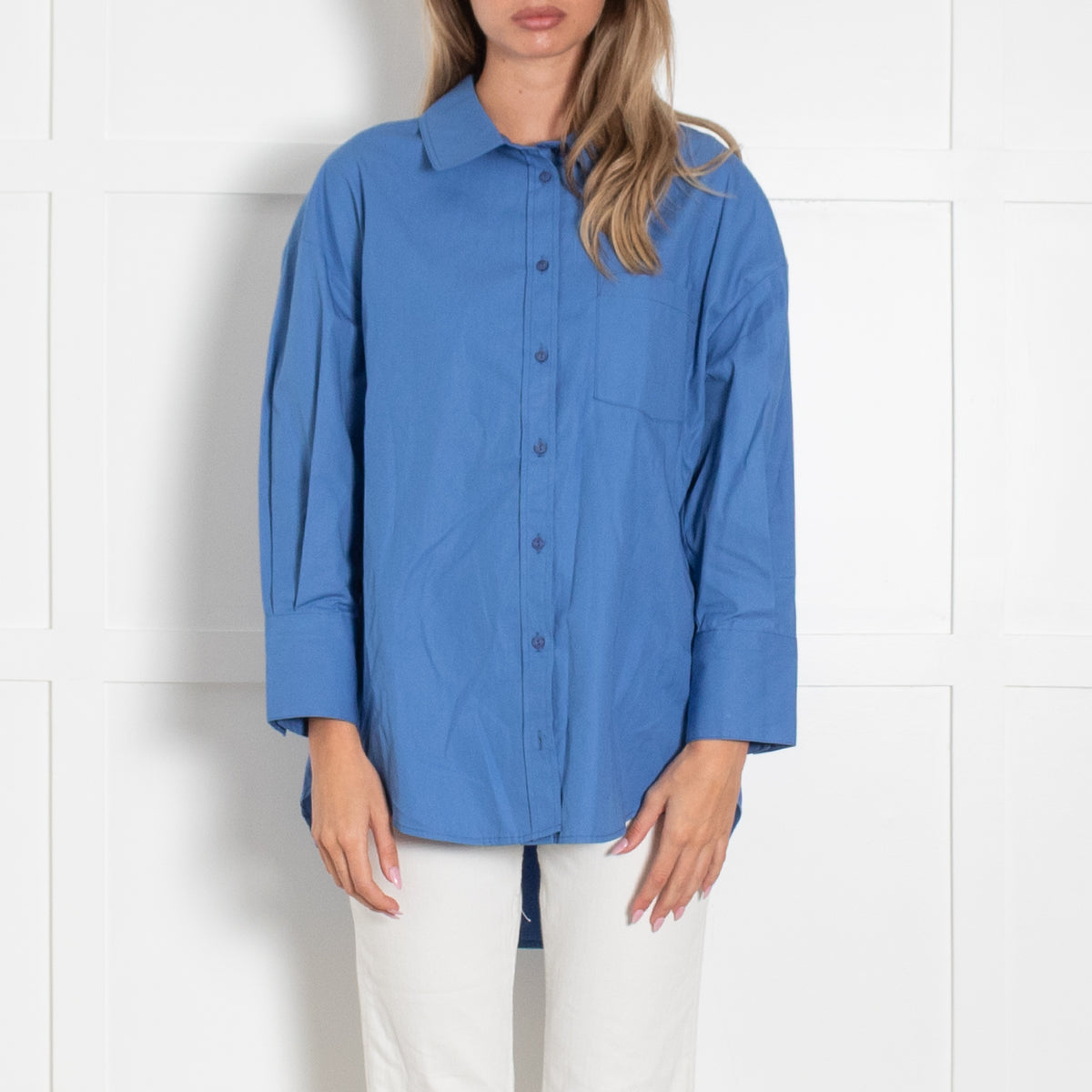 Anine Bing Blue Cotton Oversized Shirt