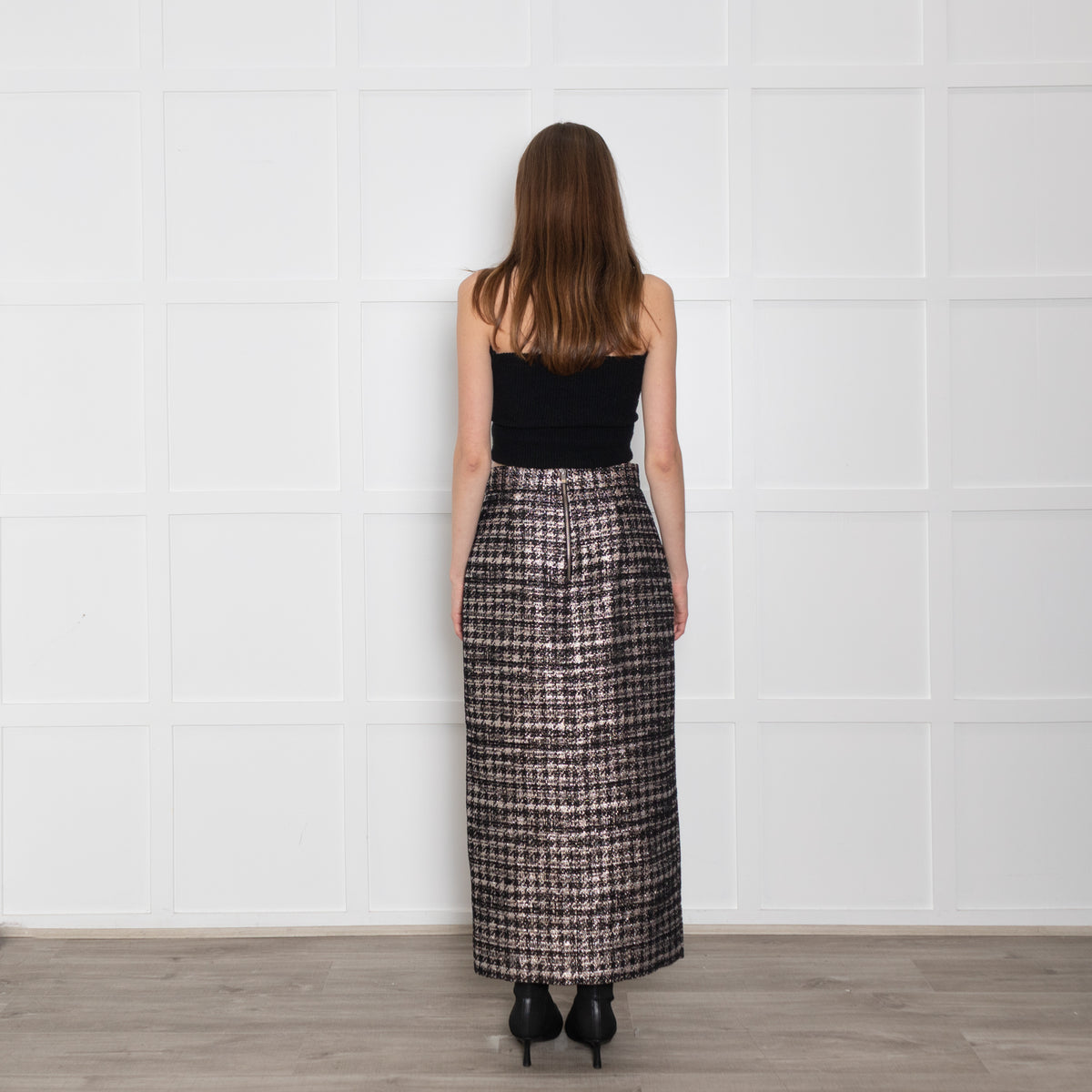 Wiggy Kit Black and Rose Gold Lurex Pencil Skirt