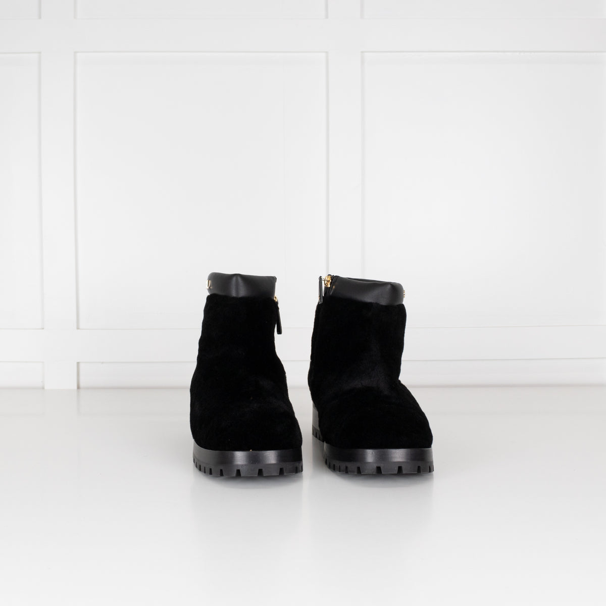Chanel Shearling Black Ankle Boot