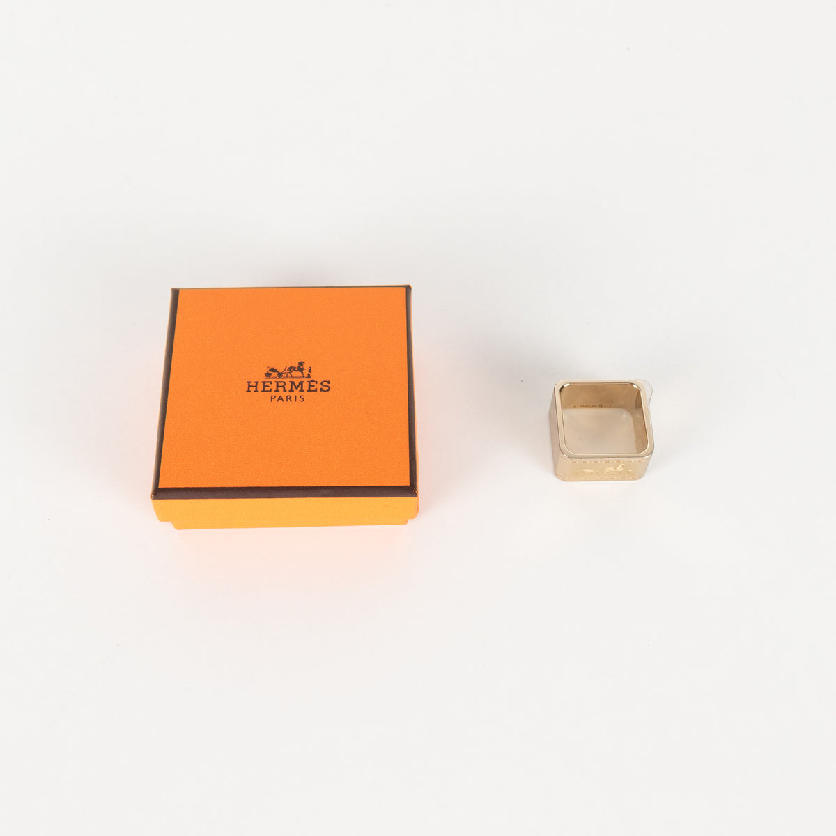 Hermès gold-tone palladium-plated scarf ring