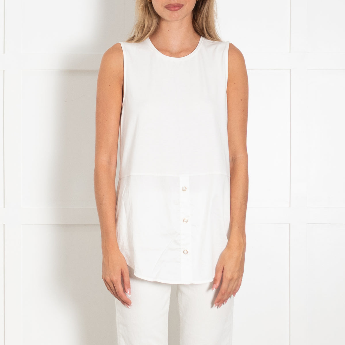 Me+Em White Classic Tail Layering Shirt