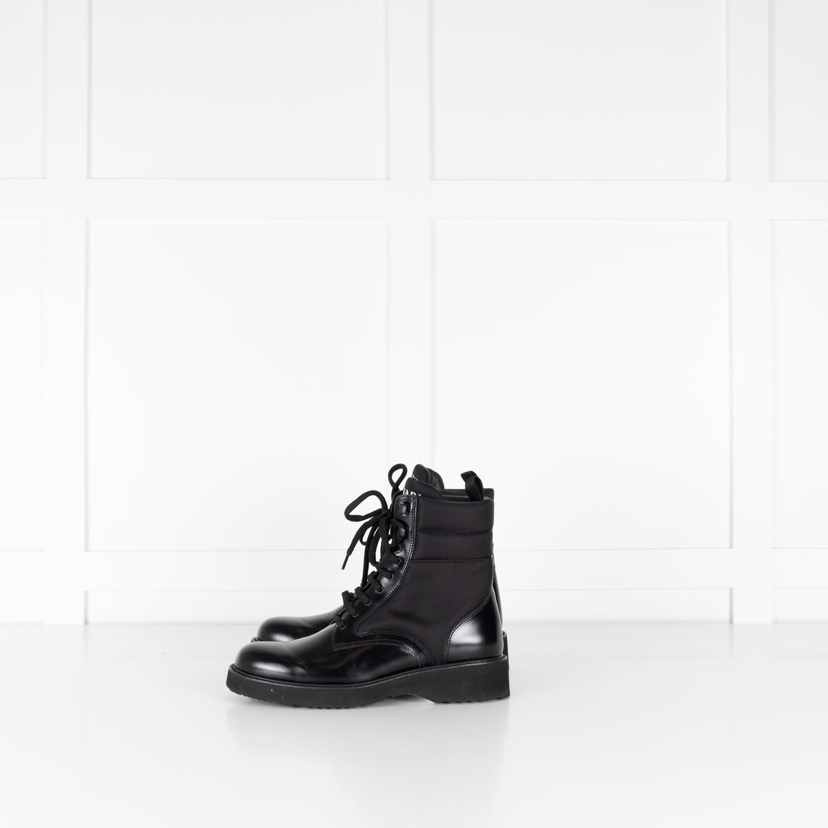 Prada Black Monolith Combat Boots