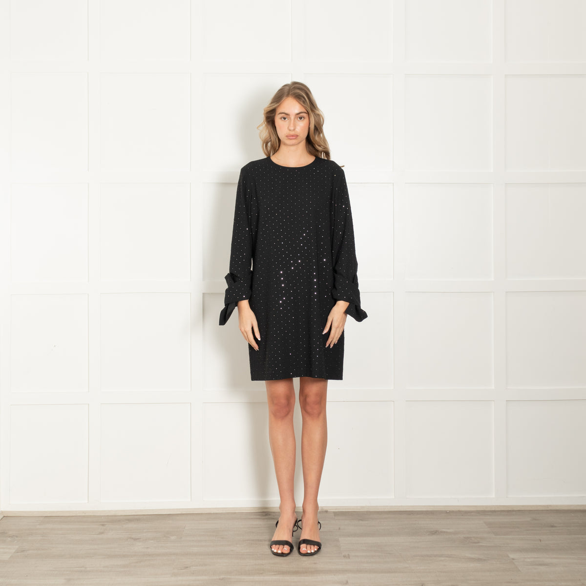 Victoria Victoria Beckham Black Crystal Embellished Dress