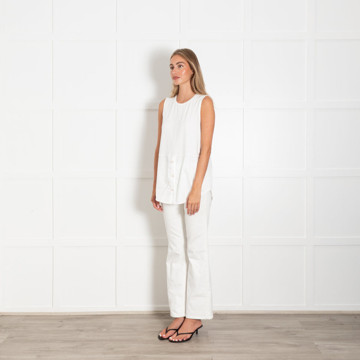 Me+Em White Classic Tail Layering Shirt