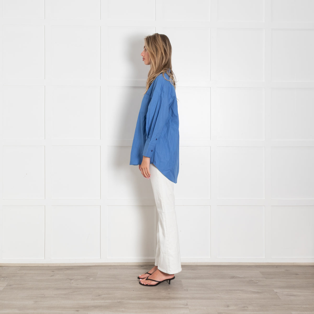 Anine Bing Blue Cotton Oversized Shirt