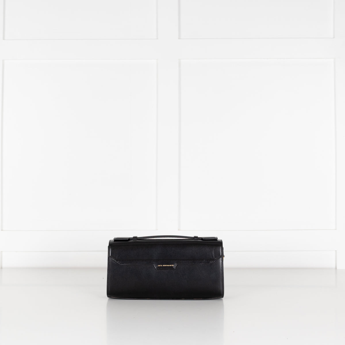 Anya Hindmarch Black Mortimer Leather Clutch