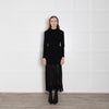 Sandro Black Knit Dress With Long Fringe Hem