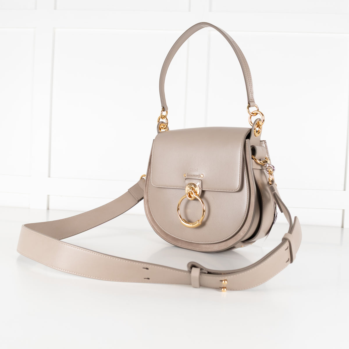 Chloé Tess Taupe Smooth Leather Bag