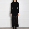 Sandro Black Knit Dress With Long Fringe Hem