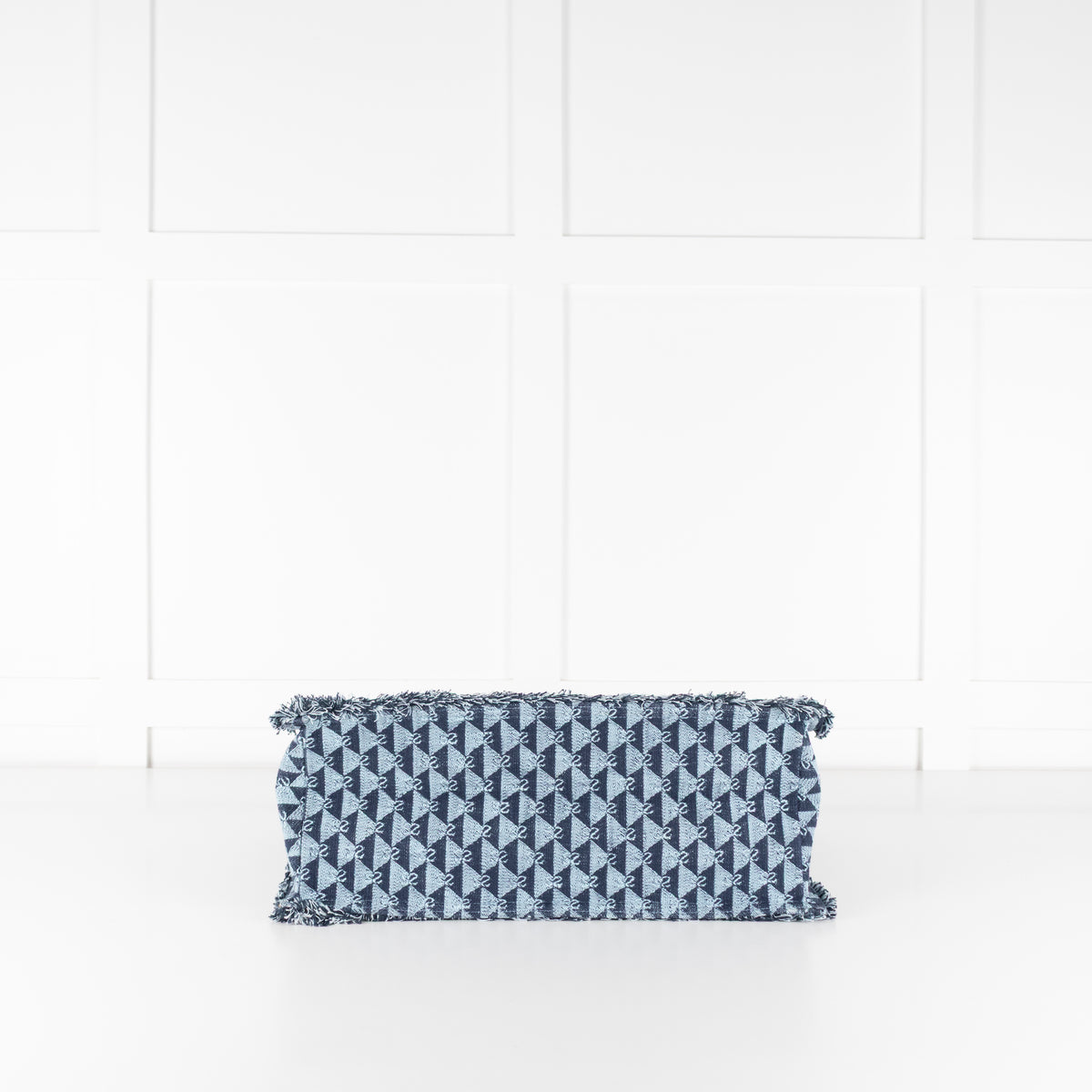 Sandro Blue Cotton Kasbah Monogram Tote Bag With Frayed Edge