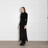 Sandro Black Knit Dress With Long Fringe Hem