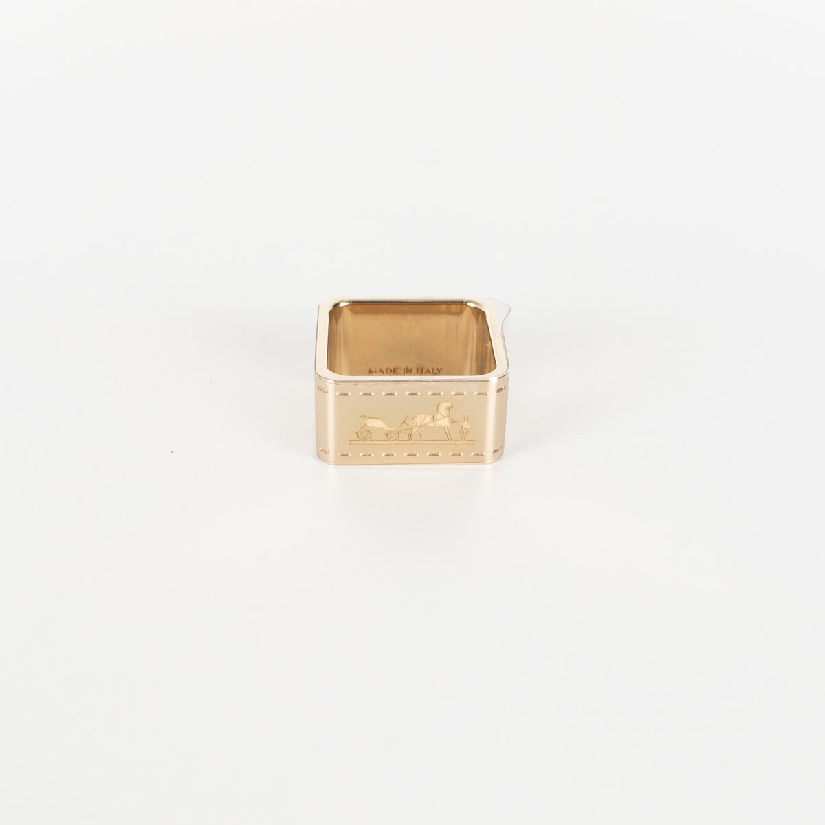 Hermès gold-tone palladium-plated scarf ring