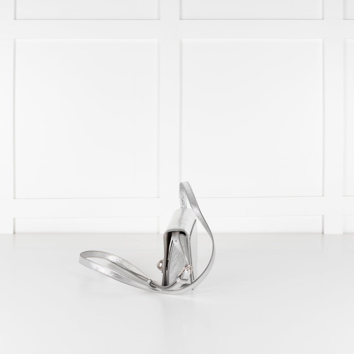 Furla Metallic Silver Sfera Crossbody Bag