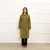 Mos Mosh Green Double Breasted Coat With Peter Pan Collar