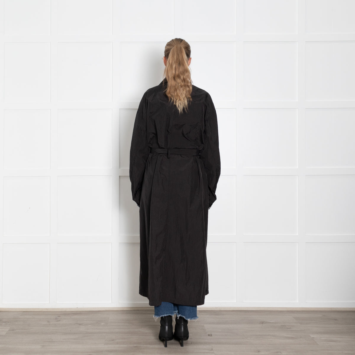 The Frankie Shop Black Lightweight Trench With Belt