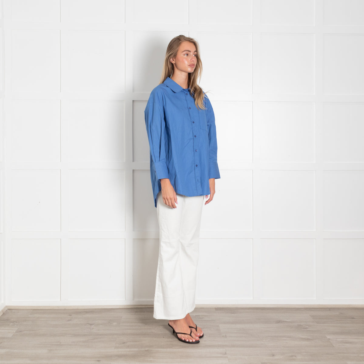 Anine Bing Blue Cotton Oversized Shirt