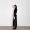Sandro Black Knit Dress With Long Fringe Hem