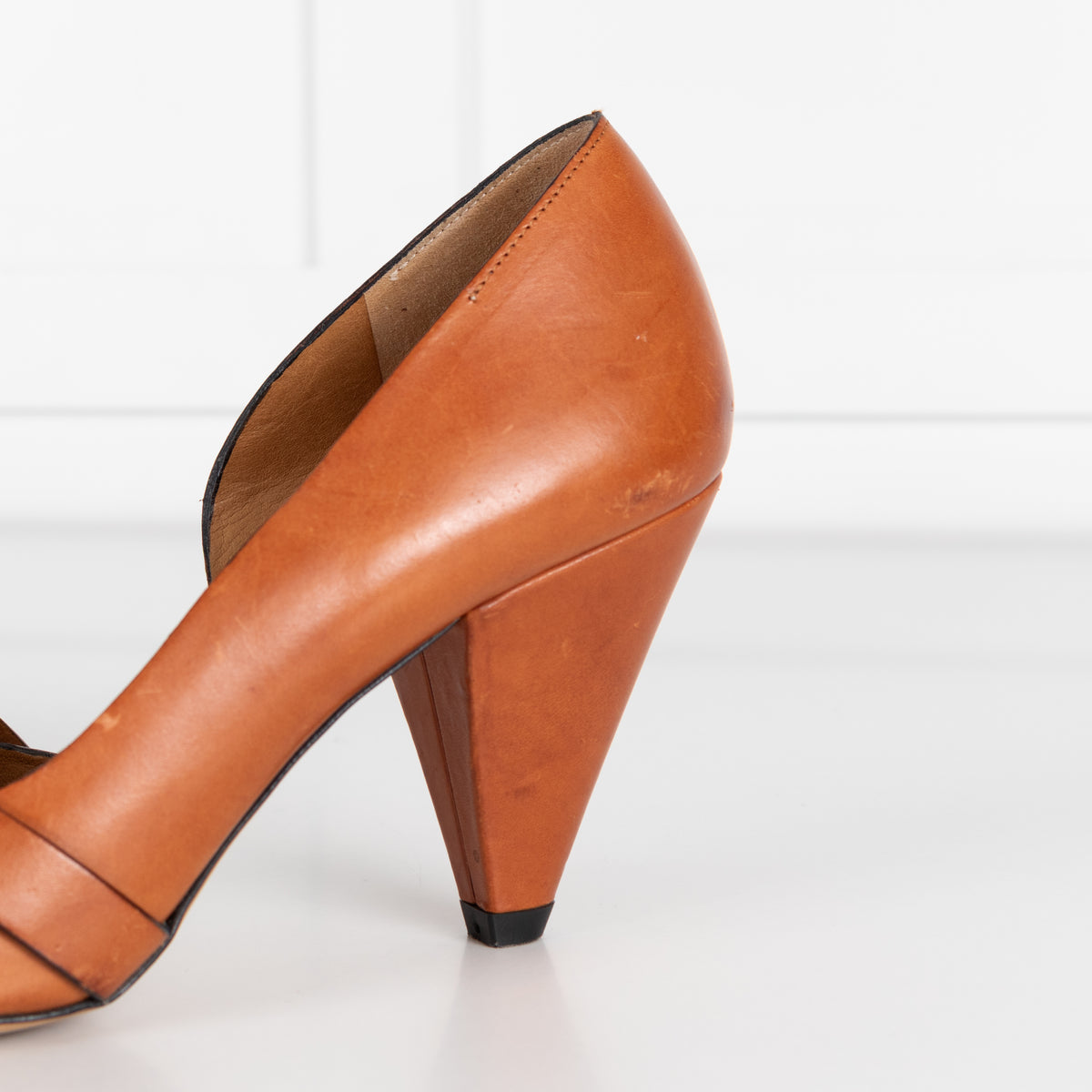 Isabel Marant Etoile Tan Leather Cone Shaped Heel Shoes