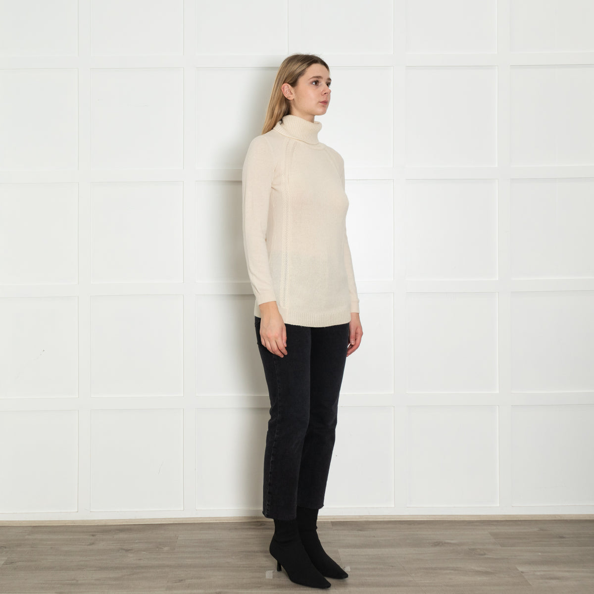 Madeleine Cream Cashmere Blend Rollneck