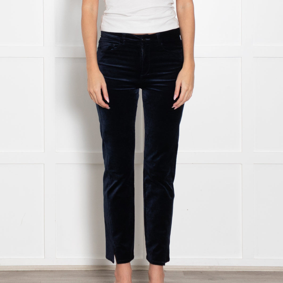 Joseph Navy Velvet Trousers