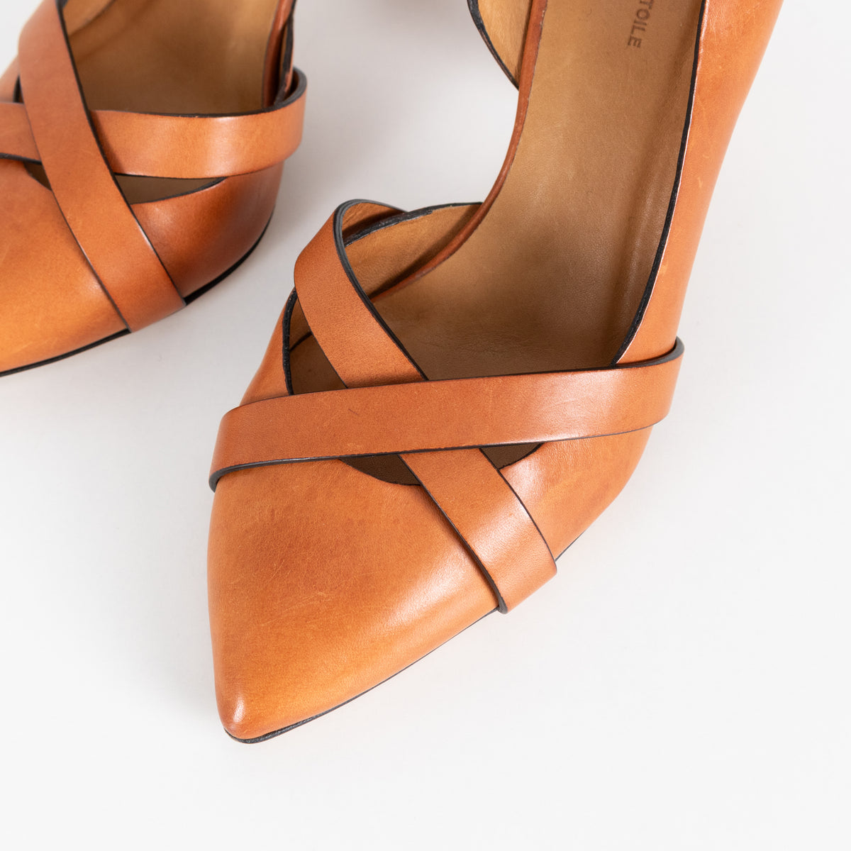 Isabel Marant Etoile Tan Leather Cone Shaped Heel Shoes