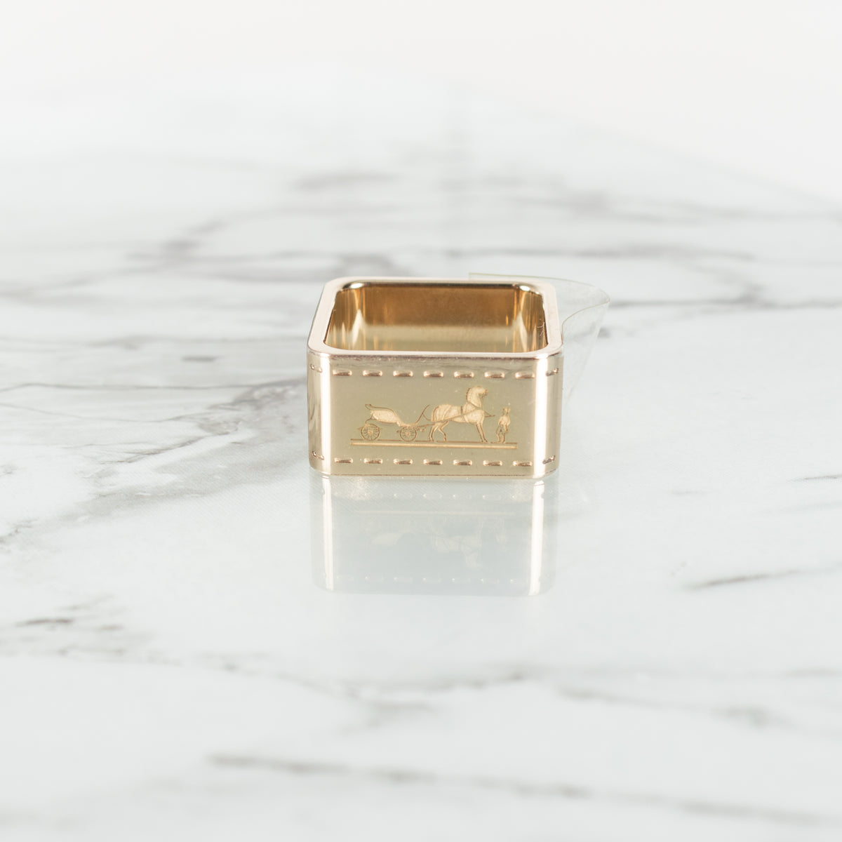 Hermès gold-tone palladium-plated scarf ring