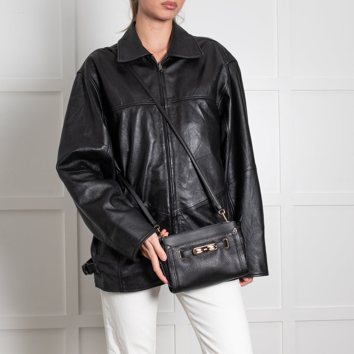 Coach Black Grainy Leather Crossbody Bag