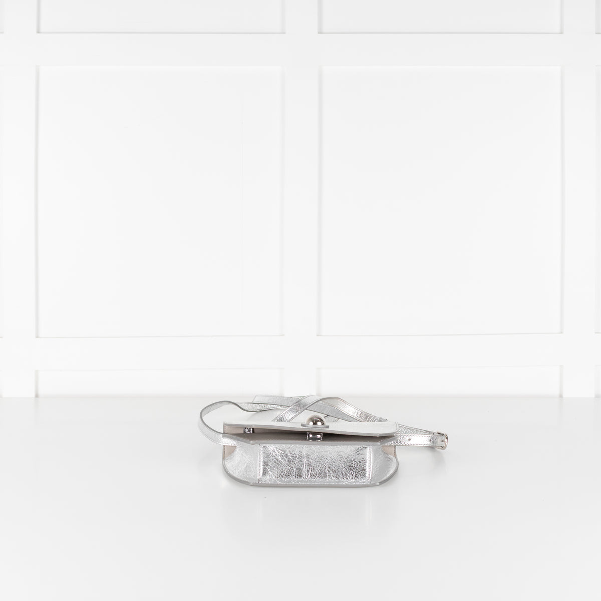 Furla Metallic Silver Sfera Crossbody Bag