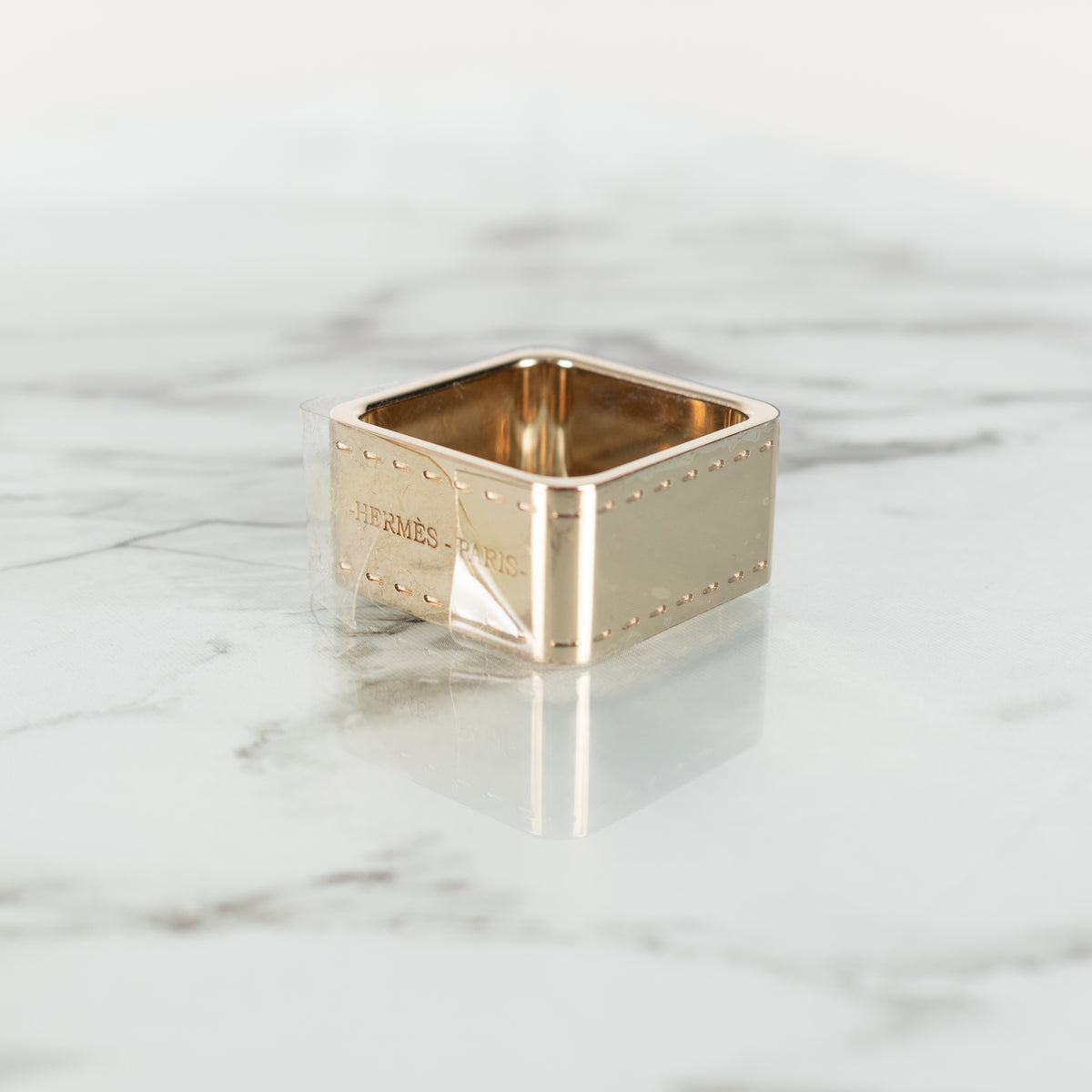 Hermès gold-tone palladium-plated scarf ring