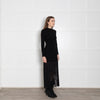 Sandro Black Knit Dress With Long Fringe Hem