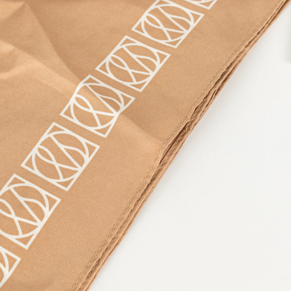 LeScarf Tan Silk Square Neckerchief
