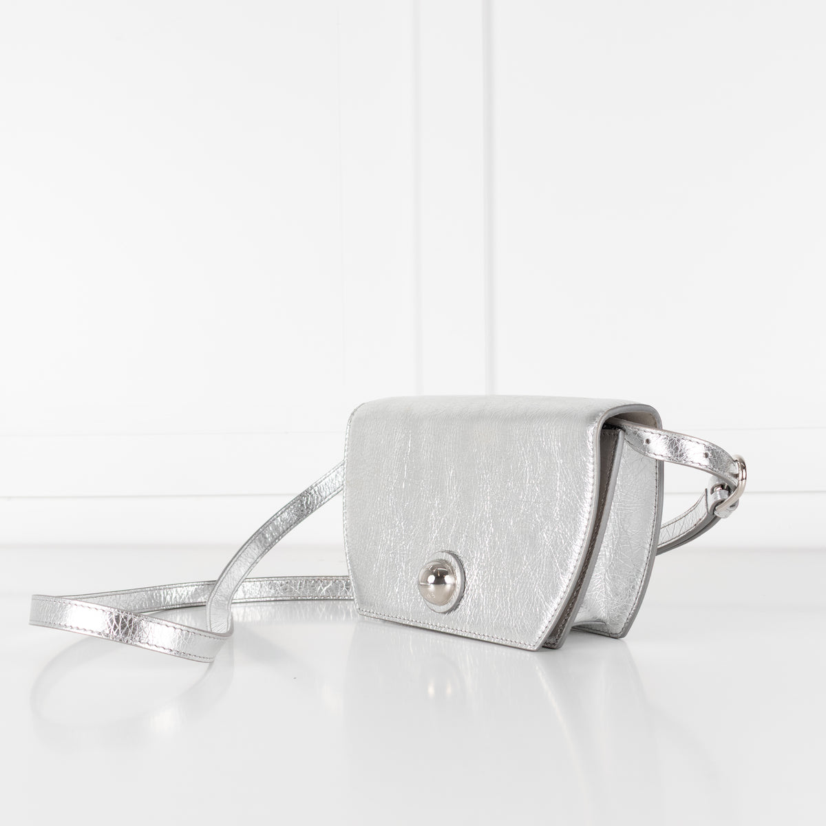 Furla Metallic Silver Sfera Crossbody Bag