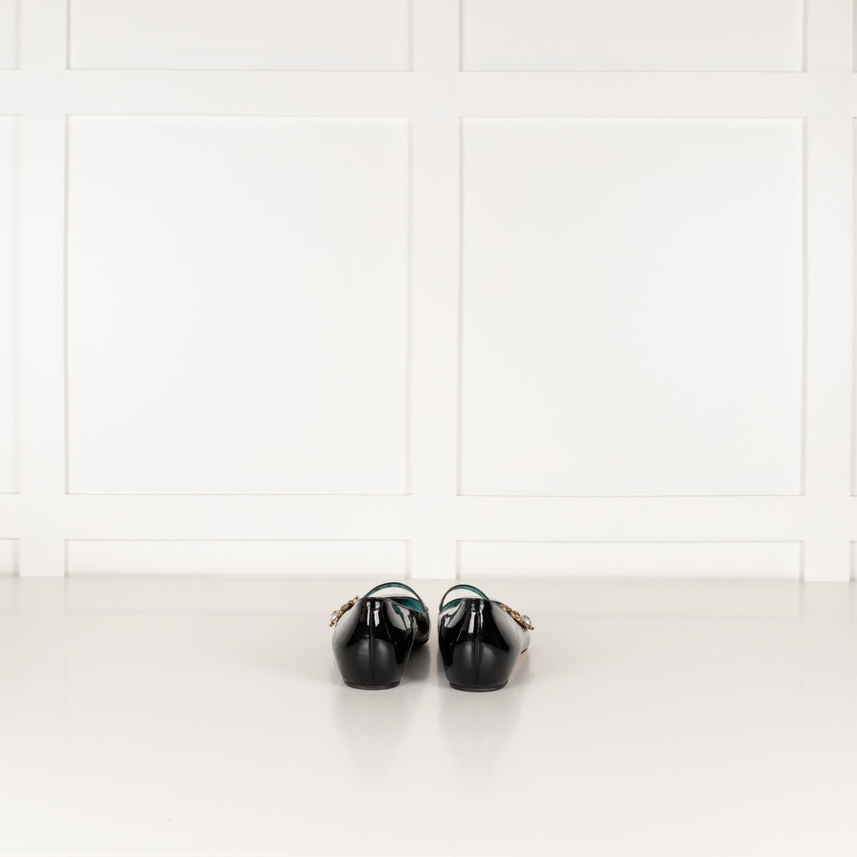 Gucci Black Lois Bee Patent Leather Pumps