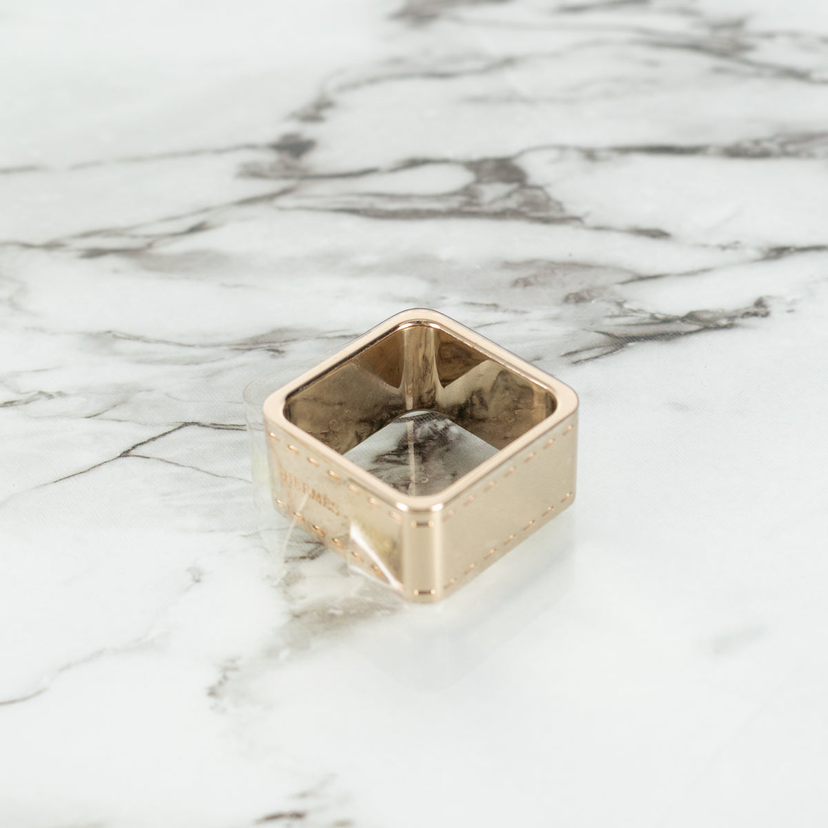 Hermès gold-tone palladium-plated scarf ring
