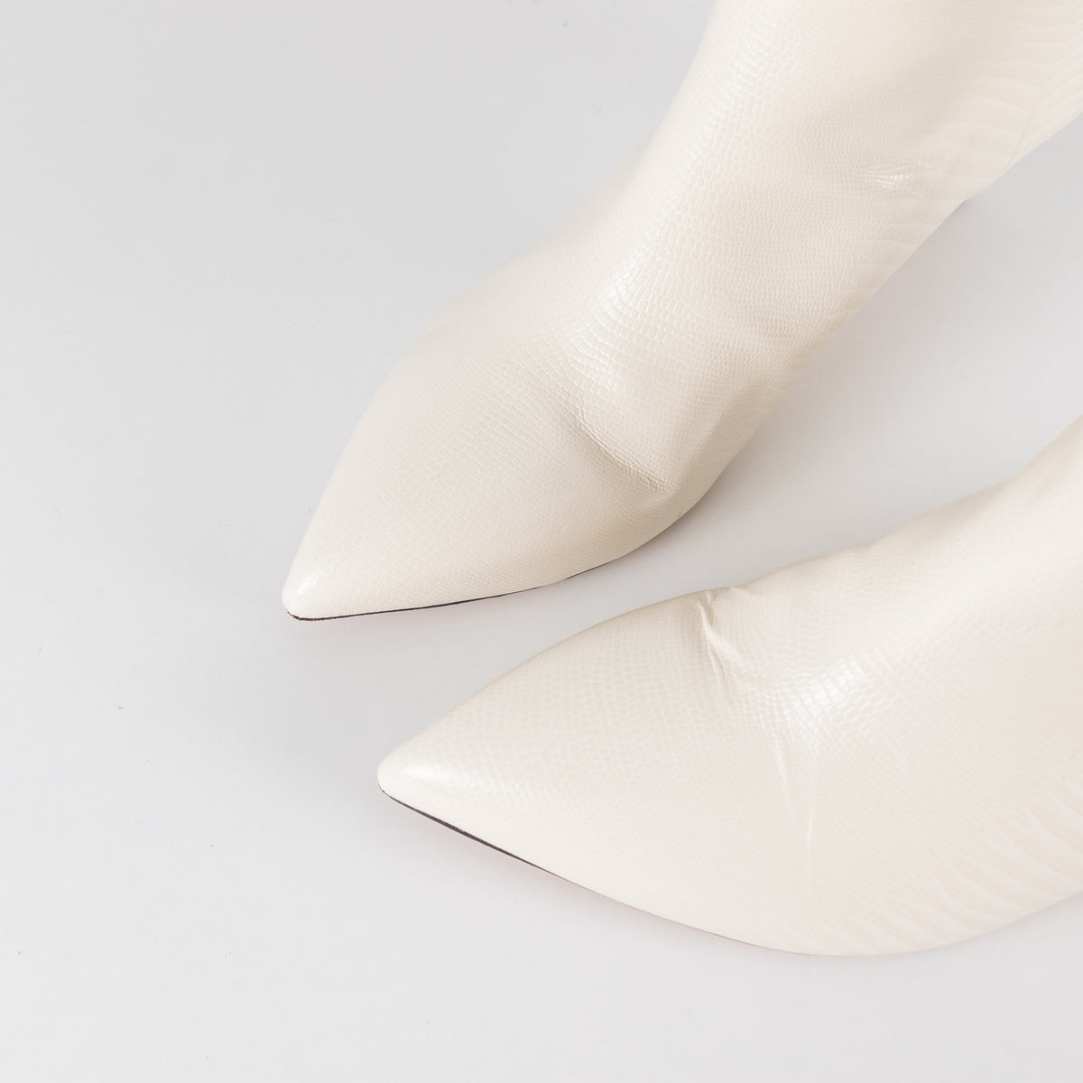 Paris Texas White Mock Snake Heeled Boots