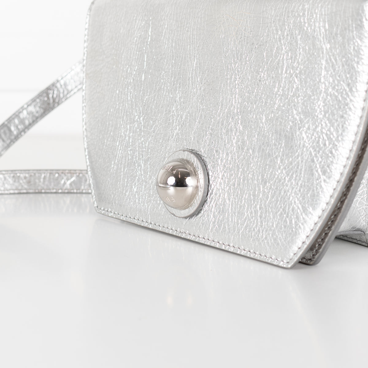 Furla Metallic Silver Sfera Crossbody Bag