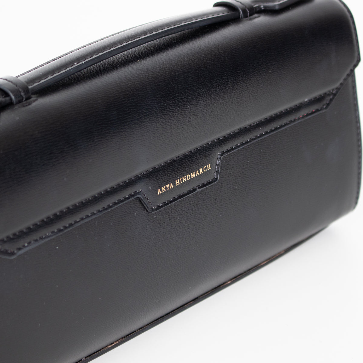 Anya Hindmarch Black Mortimer Leather Clutch