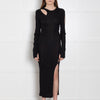 Helmut Lang Black Thin Ribbed Maxi Dress