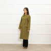 Mos Mosh Green Double Breasted Coat With Peter Pan Collar