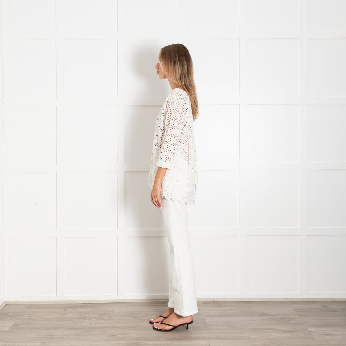 Stella Forest Cream Broderie Anglaise Top With Tassled Ties