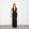 LA Mania Lace Back Black Flared Jumpsuit