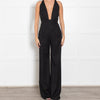 LA Mania Lace Back Black Flared Jumpsuit